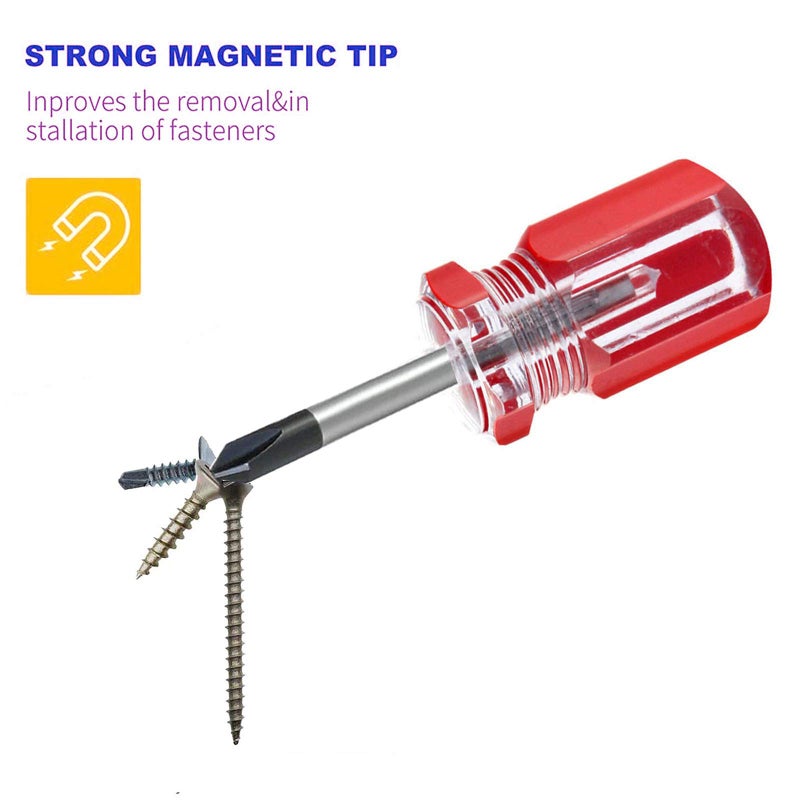 Buspoll Stubby Screwdriver â€“ Compact Short Screwdriver for Tight Spaces, Durable Chrome-Plated Steel Construction, Easy to Use, Versatile Tool. - Image 4